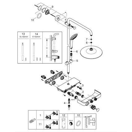 GROHE 26509000 - Douchesysteem EUPHORIA SMARTCONTROL 260 mm glanzend chroom