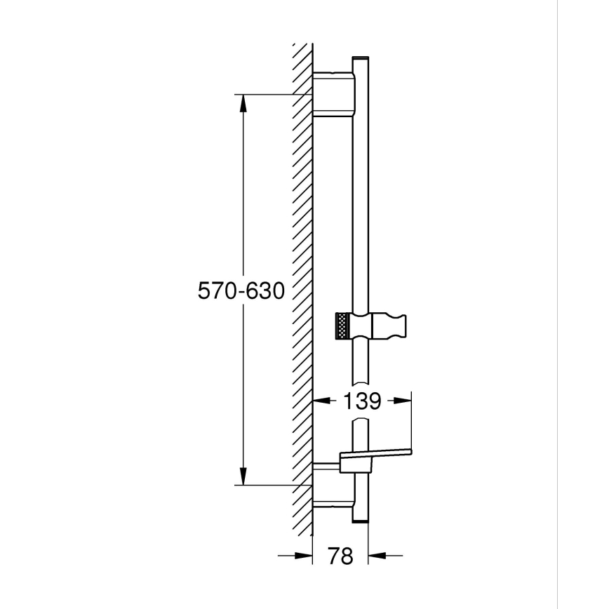 GROHE 26602GN0 - douchestang SMARTACTIVE 600 mm geborsteld goud