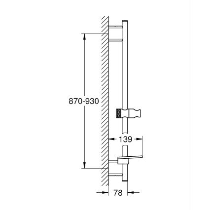 GROHE 266032430 - SMARTACTIVE douchestang 900 mm zwart
