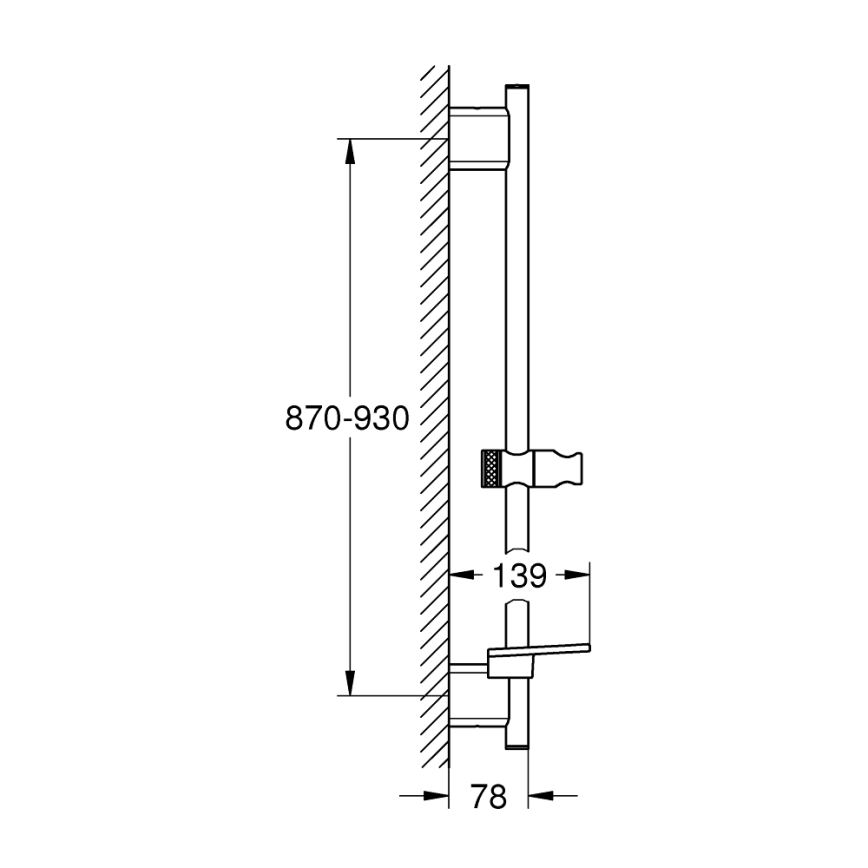 GROHE 26603DC0 - RAINSHOWER SMARTACTIVE douchestang 900 mm mat chroom