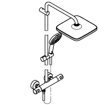 GROHE 266962431 - Douchesysteem VITALIO COMFORT 250 250 × 250 mm zwart