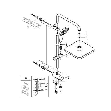 GROHE 26698001 - Douchesysteem VITALIO COMFORT 250 glanzend chroom