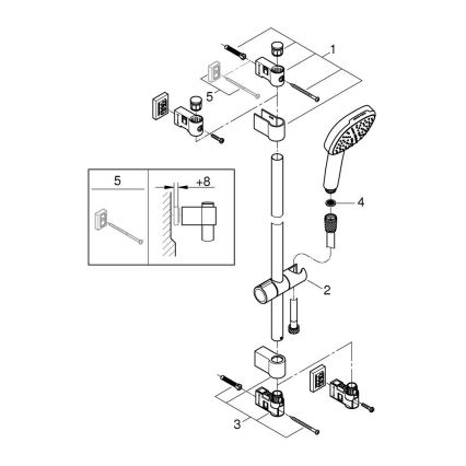 GROHE 26930001 - Doucheset VITALIO COMFORT 110 900 mm glanzend chroom