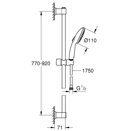 GROHE 26954001 - Doucheset VITALIO START 110 900 mm glanzend chroom