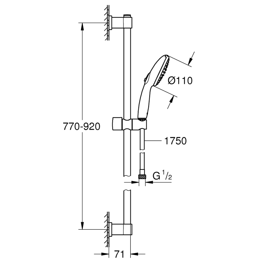 GROHE 26954001 - Doucheset VITALIO START 110 900 mm glanzend chroom