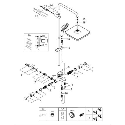 GROHE 26984001 - Douchesysteem VITALIO COMFORT 390 mm glanzend chroom