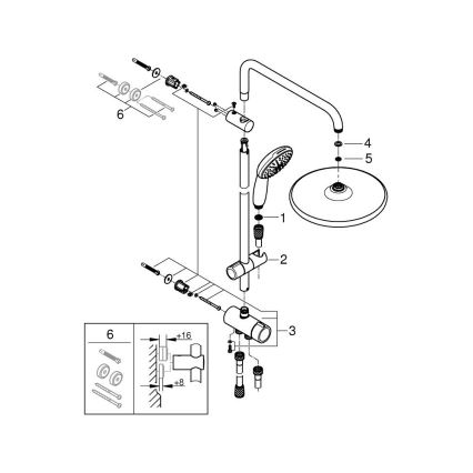 GROHE 26989001 - douchesysteem VITALIO START SYSTEM 250 390 mm glanzend chroom