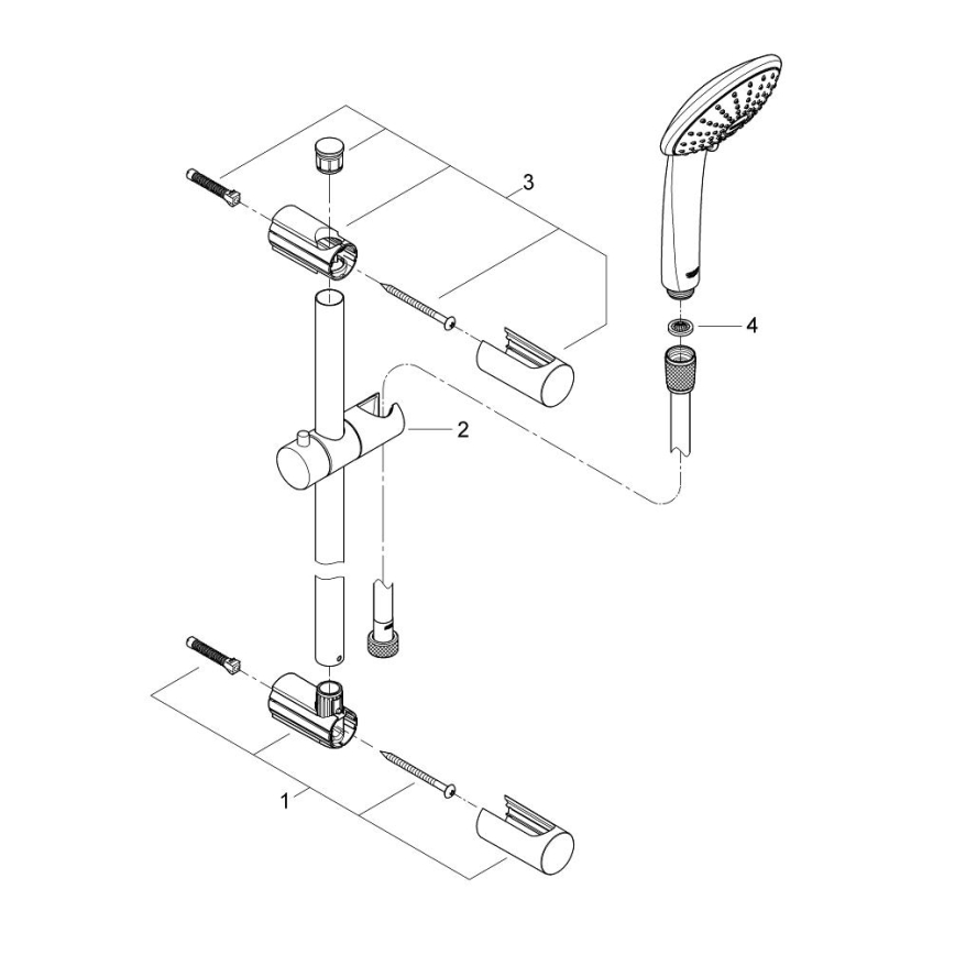 GROHE 27326000 - Doucheset VITALIO JOY 600 mm glanzend chroom