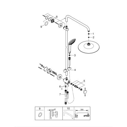 GROHE 27421002 - Douchesysteem EUPHORIA 260 glanzend chroom