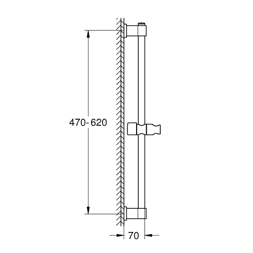 GROHE 27724001 - Douchestang VITALIO UNIVERSAL 600 mm glanzend chroom