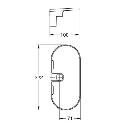 GROHE 27725001 - VITALIO UNIVERSAL plank 222 x 100 mm wit