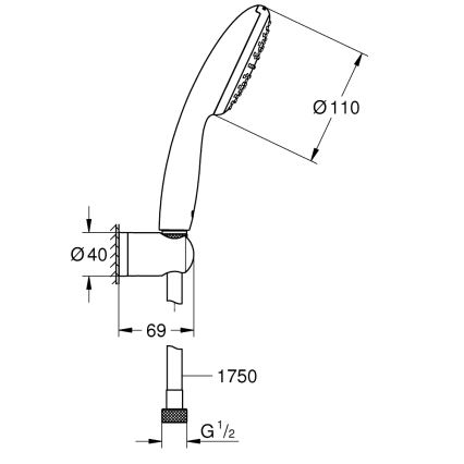 GROHE 27944001 - Doucheset VITALIO START 110, 110 mm glanzend chroom