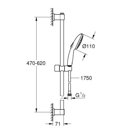 GROHE 2794810E - Doucheset VITALIO START 110, 600 mm, glanzend chroom