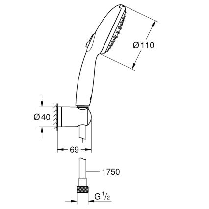 GROHE 27950001 - Doucheset VITALIO START 110 glanzend chroom