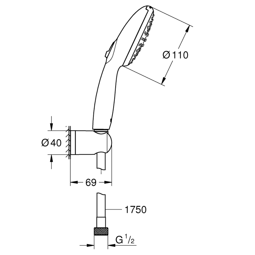 GROHE 27950001 - Doucheset VITALIO START 110 glanzend chroom