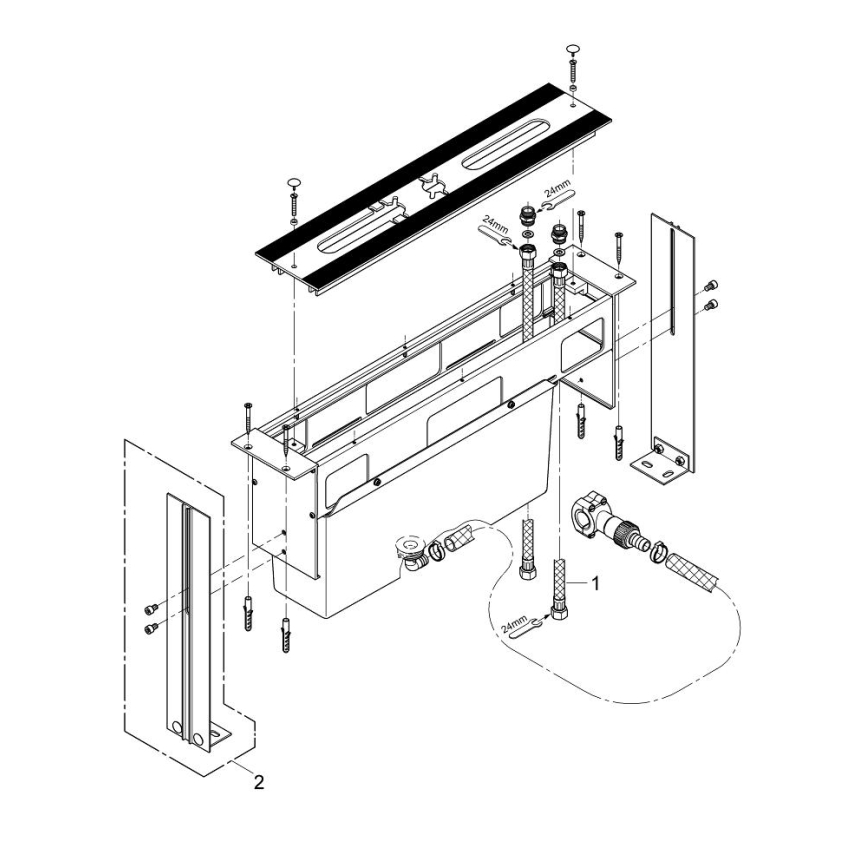 GROHE 29037000 - Inbouwlichaam voor badkraan met 45 mm montagegat, glanzend chroom
