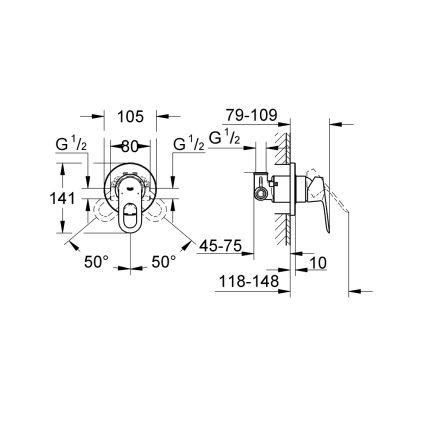 GROHE 29042000 - Douchekraan BAULOOP glanzend chroom