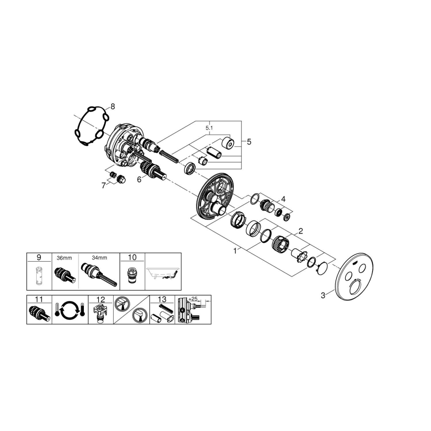 GROHE 29119000 - GROHTHERM SMARTCONTROL thermostaat, glanzend chroom