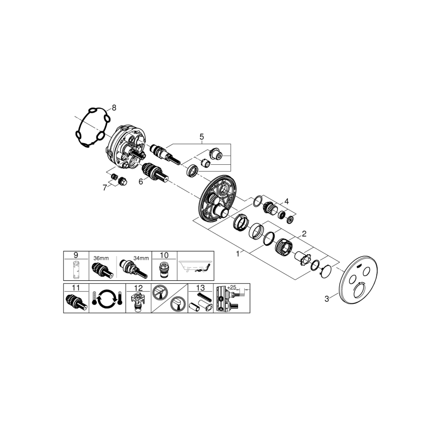 GROHE 29119000 - GROHTHERM SMARTCONTROL thermostaat, glanzend chroom