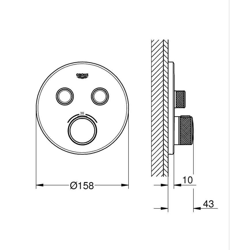 GROHE 29119AL0 - Thermostaat GROHTHERM SMARTCONTROL grafiet