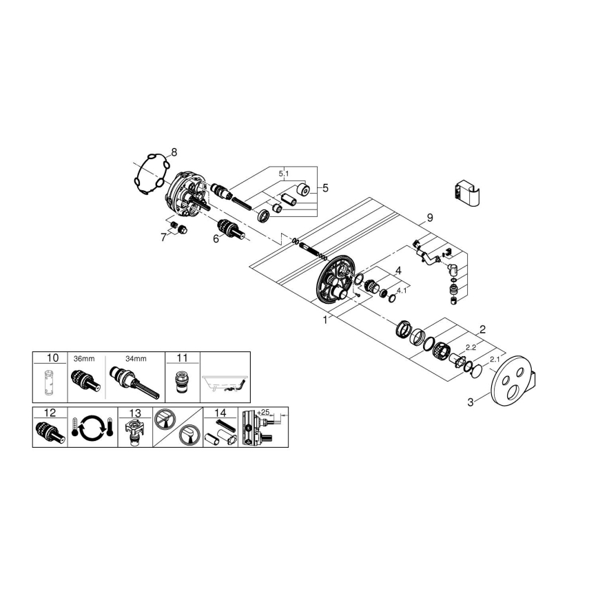 GROHE 29120000 - Thermostatische inbouw douchenkraan GROHTHERM SMARTCONTROL + houder, chroom
