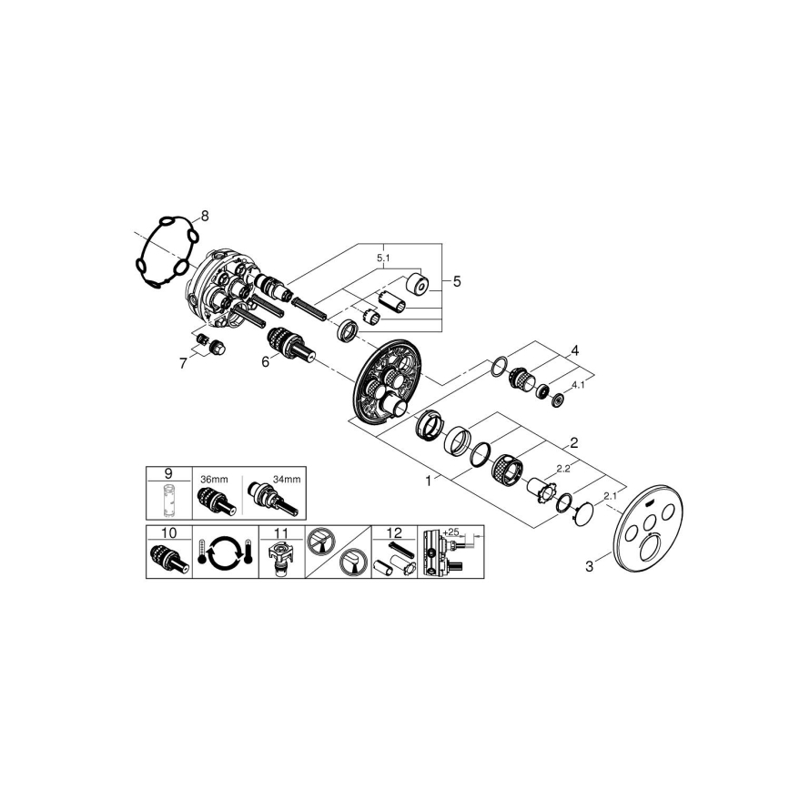 GROHE 29121A00 - Thermostatische inbouwdouchekraan GROHTHERM SMARTCONTROL grafiet