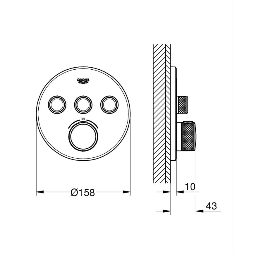 GROHE 29121GL0 - GROHTHERM SMARTCONTROL thermostaat, goud