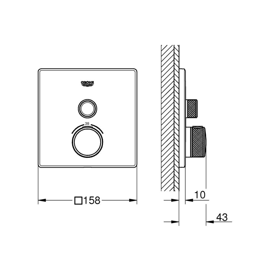 GROHE 29123000 - Thermostatische douchemengkraan GROHTHERM SMARTCONTROL chroom