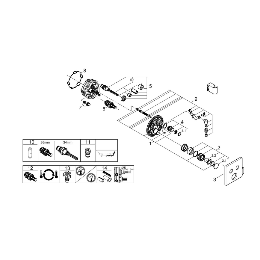 GROHE 29125000 - GROHTHERM SMARTCONTROL thermostatische badmengkraan, chroom