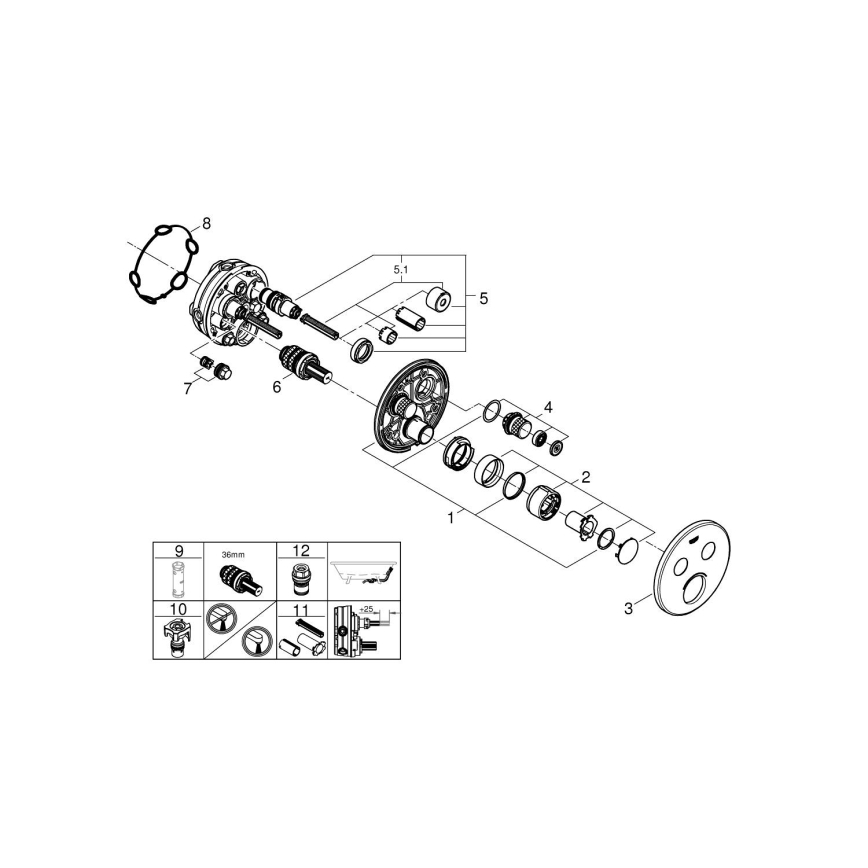 GROHE 29145000 - Afdekset voor inbouwmengkraan SMARTCONTROL, glanzend chroom