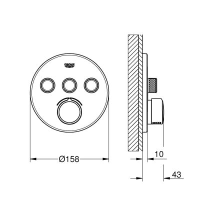 GROHE 29146000 - SMARTCONTROL mengkraan, glanzend chroom