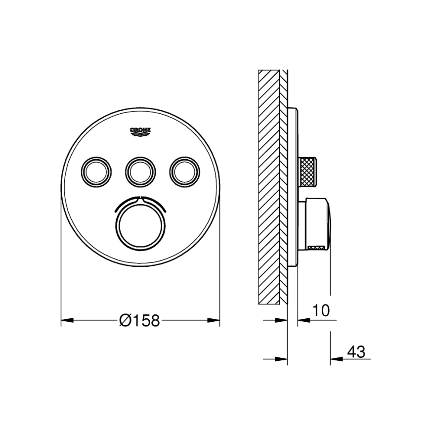 GROHE 29146000 - SMARTCONTROL mengkraan, glanzend chroom