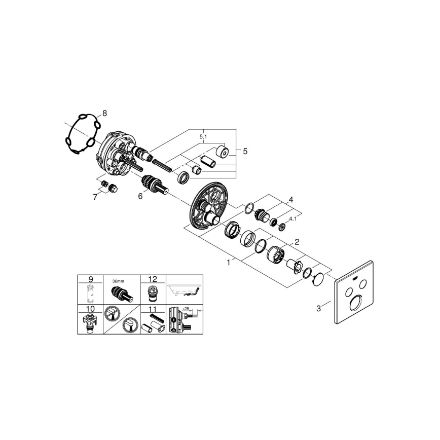 GROHE 29148000 - Afdekkap voor inbouwmengkraan SMARTCONTROL, glanzend chroom