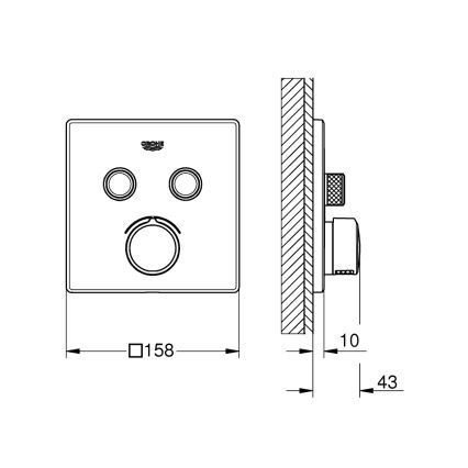 GROHE 29148000 - Afdekkap voor inbouwmengkraan SMARTCONTROL, glanzend chroom