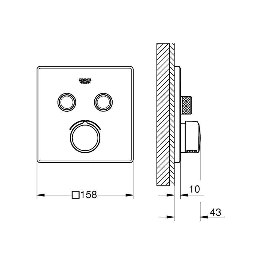 GROHE 29148000 - Afdekkap voor inbouwmengkraan SMARTCONTROL, glanzend chroom