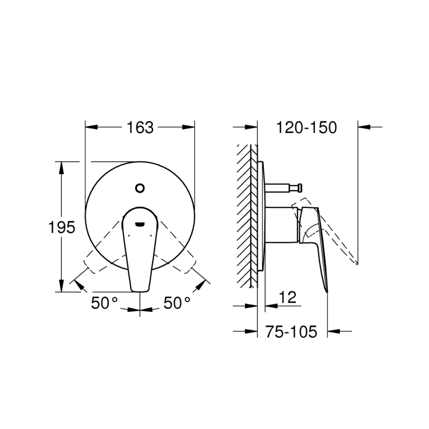 GROHE 29190001 - Badmengkraan BAUEDGE DN 15 glanzend chroom