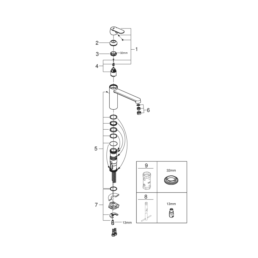 GROHE 30193000 - EUROSMART COSMOPOLITAN keukenkraan, glanzend chroom