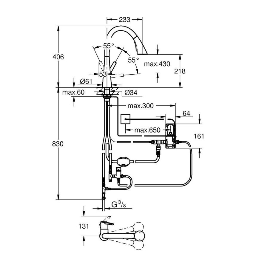 GROHE 30219002 - Elektronische keukenkraan ZEDRA TOUCH glanzend chroom