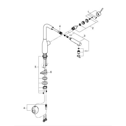 GROHE 30270GN0 - Keukenkraan ESSENCE, goud