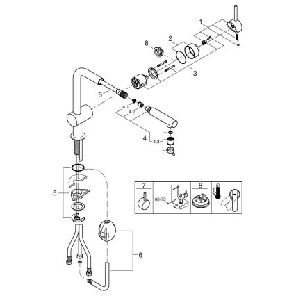 GROHE 30274000 - Keukenkraan met L-uitloop, glanzend chroom