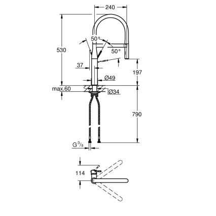 GROHE 30294A00 - ESSENCE keukenkraan in grafiet