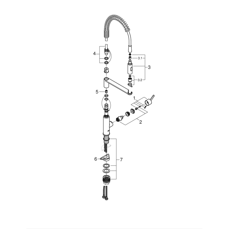 GROHE 30361000 - Keukenkraan GET 455 mm hoogglans chroom