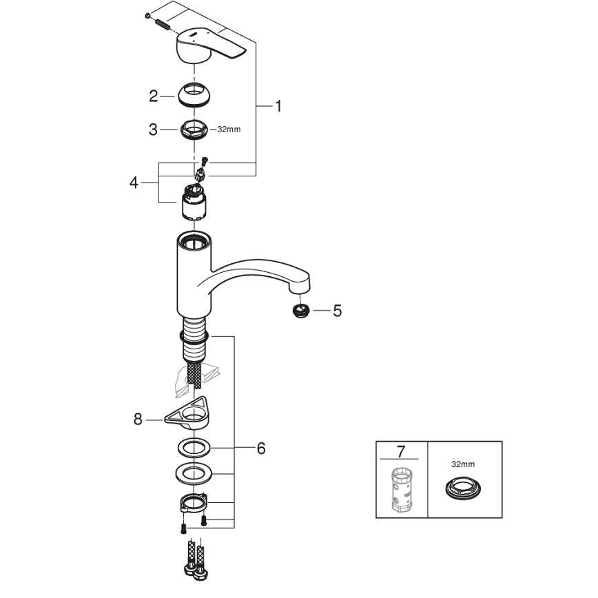 GROHE 305302432 - Keukenkraan START 184 mm zwart