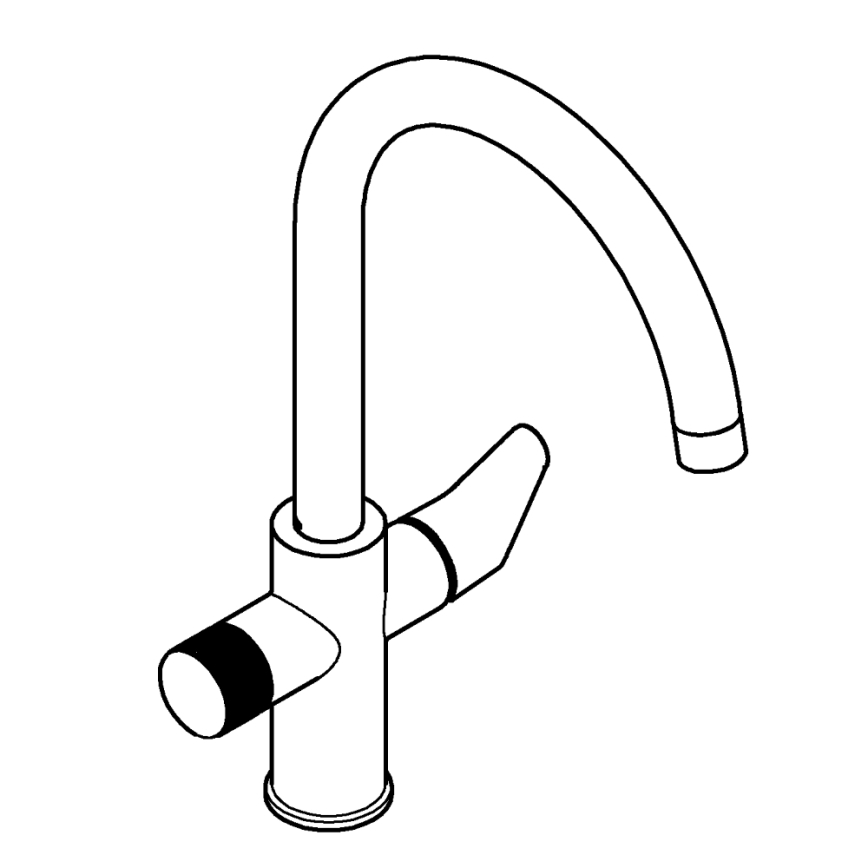 GROHE 30592000 - Keukenkraan BLUE PURE StartCurve 411 mm, glanzend chroom