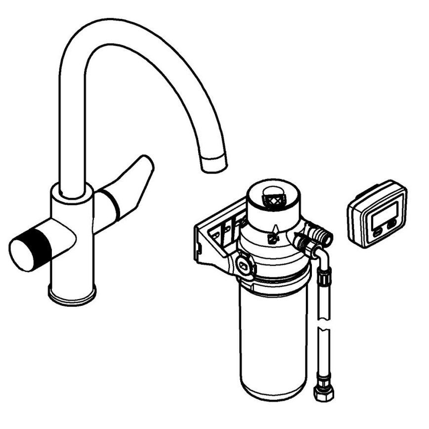 GROHE 30593000 - Keukenkraan BLUE PURE C-uitloop glanzend chroom