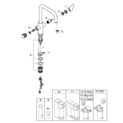 GROHE 30595DC0 - Keukenkraan BLUE PURE, roestvrij staal