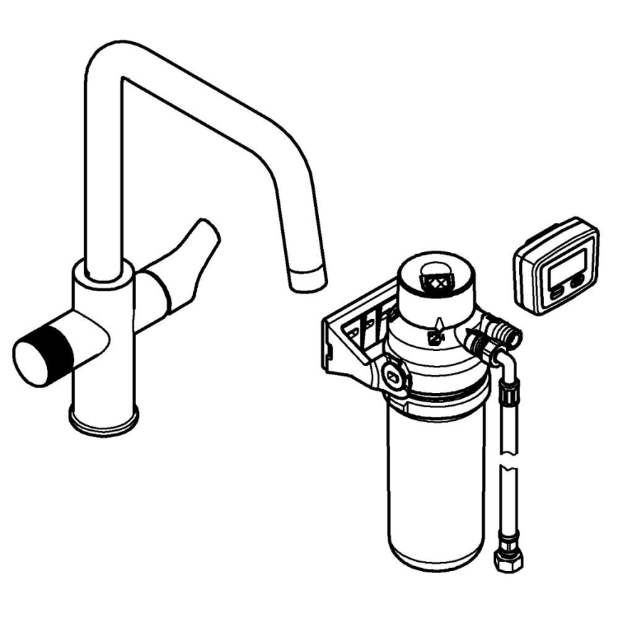 GROHE 30596000 - Keukenkraan BLUE PURE met geïntegreerde filtratiefunctie, glanzend chroom