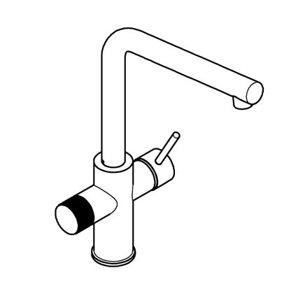 GROHE 30600000 - Keukenkraan BLUE PURE L-uitloop, glanzend chroom