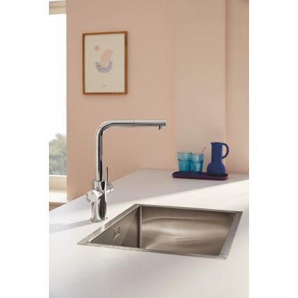 GROHE 30601000 - Keukenmengkraan BLUE PURE A met uittrekbare uitloop, glanzend chroom