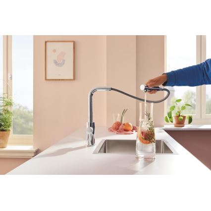 GROHE 30601000 - Keukenmengkraan BLUE PURE A met uittrekbare uitloop, glanzend chroom